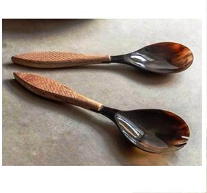 Ensemble de service en os fabriqué en inde ensemble d'outils de cuisine d'ustensile de serveur de salade en bois - Product Image 2