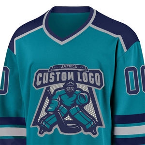 Jersey de hockey sobre hielo personalizado de alta calidad último diseño sublimación bordado uniforme en blanco con nombre de equipo OEM - Product Image 3