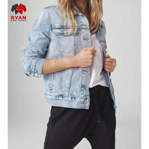 Veste en jean bleu classique pour femmes, design personnalisé, OEM ODM, vente en gros - Product Image 2