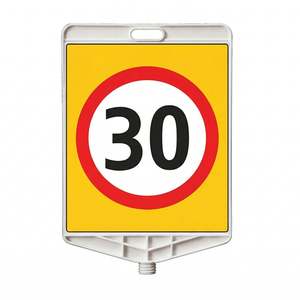 Señales de Tráfico Reflectantes de Doble Cara, Velocidad Máxima 30 km/h, Placa Rectangular - Product Image 1