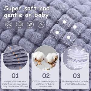 ผ้าเช็ดตัวแบบนุ่มไหล่ผ้าคอตตอนผ้าเช็ดน้ำ100% สำหรับทารกแรกเกิดผ้ากันเปื้อนสำหรับเด็ก - Product Image 3