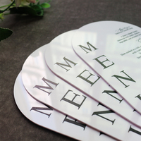 Tarjeta de Menú de Boda Ovalada Simple, Invitación de Boda Personalizada con Estampado en Negro, Menú para Baby Shower