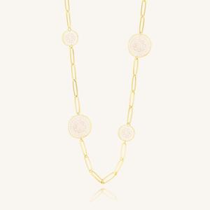 Collier ras du cou à double brin créatif or-fleur de lotus breloque carte de vœux diamant plaqué or rose chaîne perlée cadeau de mariage - Product Image 3