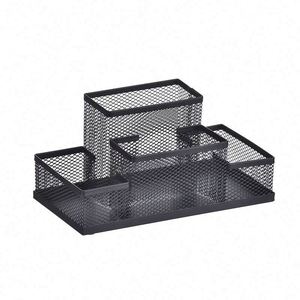 <b>4</b>-Compartment Metal Mesh Desk Office Stationery <b>Pen</b> Holder and Pencil Cup Desktop Supply Organizer - Product Image 2