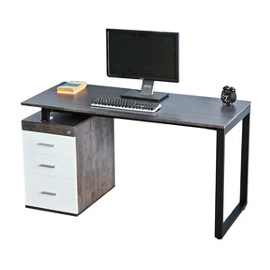 Rectangular 140x60cm HBRT093 Wood <b>Desk</b> with Cabinet Legs and <b>Drawer</b> Durable Rubber Wood Office Furniture - Product Image 1