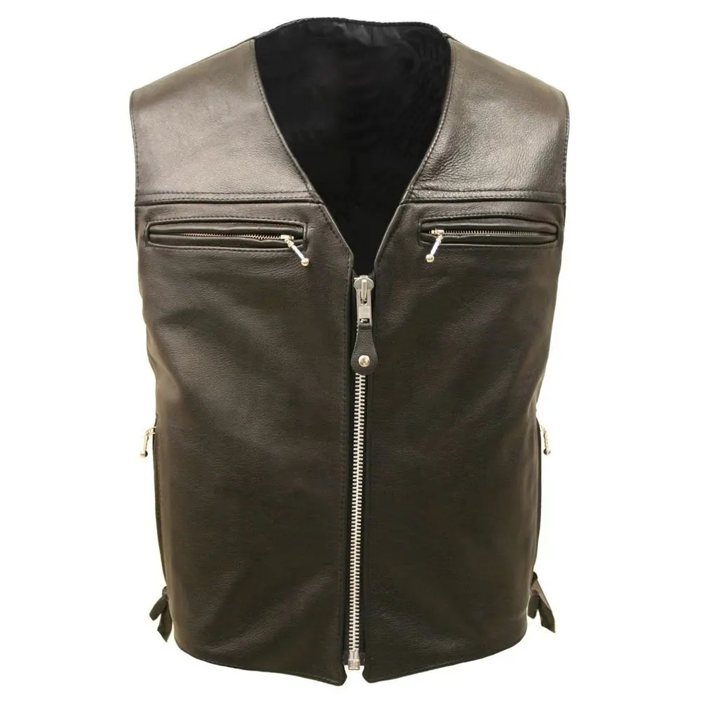 Gilet in pelle da moto per motociclisti gilet in pelle di vacchetta per motociclisti USA