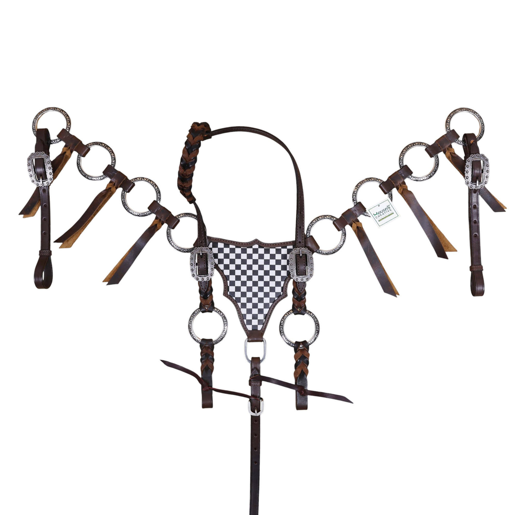 Black & White Checkered- Nickel Rings- (HSBM 114361)