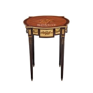 Juego de Mesa de Centro de Madera con Incrustaciones Ovaladas Clásicas de Lujo - Product Image 5