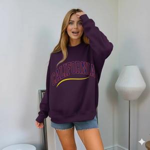 Classic Women's Winter Long Oversized <b>Mock</b> <b>Neck</b> Sweatshirt Heavy Cotton Fleece Pullover Cozy Warm Casual Streetwear Fashion <b>Top</b> - Product Image 4