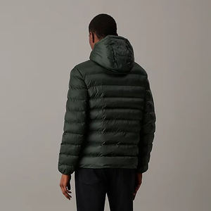 Veste matelassée pour homme avec capuche, fermeture éclair, légère, chaude pour l'hiver, veste d'extérieur en duvet, veste matelassée décontractée - Product Image 3