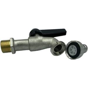 Conector de Grifo de Jardín HM de Latón, Rosca Estándar BS de 1/2'' con Palanca de Aluminio y Anillo de Goma Incluidos, Duradero y Antioxidante - Product Image 1