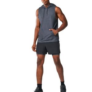 Débardeur à capuche sans manches pour homme de haute qualité et élégant avec poches, vêtements de sport décontractés pour l'entraînement et l'usage quotidien - Product Image 6