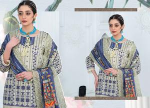 Costumes pour dames élégantes en coton/pelouse Shalwar Kameez Plus Size Brodé Pakistanais Salwar Kameez Solid Design Kameez Shalwar - Product Image 3