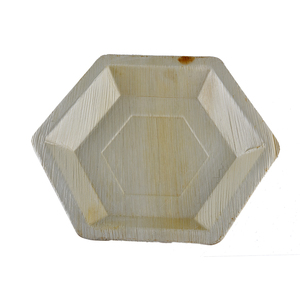 Bol à dîner hexagone biodégradable écologique de la meilleure qualité, vaisselle jetable compostable en feuille de palmier pour mariage et événements - Product Image 4
