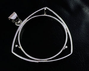 Pendentif semi-monté en argent sterling 925 massif 12mm trillion Prong 12mm trillion Prong Setting Jewelry Findings Components - Product Image 2