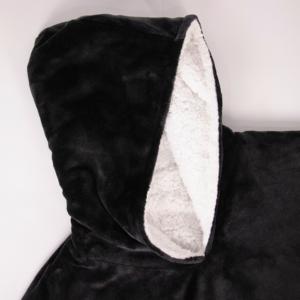 Custom Wearable <b>Blanket</b> Hoodie Oversized Sherpa Lined Fleece Hooded <b>Blanket</b> Cambodia Garment Manufacturing Factory - Product Image 4