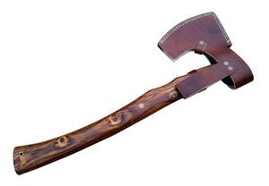 Hache multifonctionnelle en acier de Damas, tête en acier inoxydable et manche en bois pour le bricolage, le camping industriel et la coupe - Product Image 3