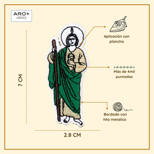 Parche de Tela Termoadhesivo Bordado en 3D de San Judas Tadeo Estilo para Planchar para Personalizar Ropa Gorras Bolsos de Mano 7 cm X 2.8 cm - Product Image 2