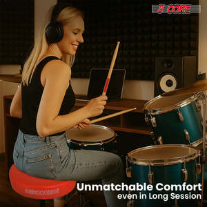 5 Core <b>Drum</b> Throne 3" Thick Padded Memory Foam Comfortable Drummer Stool 330Lb Capacity Adjustable - Product Image 3