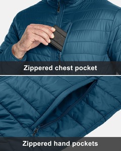 Veste d'hiver légère pour hommes Style bouffant manteau à capuche matelassé imperméable coupe-vent isolé chaud thermique teint en usine - Product Image 6