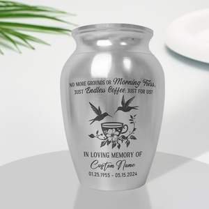 Mini urnes commémoratives personnalisées pour cendres Urne commémorative décorative en acier inoxydable avec design de café Urnes commémoratives Taille personnalisée - Product Image 6