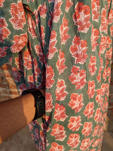 Bloc de main imprimé robe d'été | Robe en coton | Imprimé floral | Fait à la main - Product Image 6