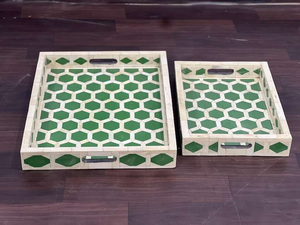 Bandejas de servir de madera con incrustaciones de hueso y metal, las más vendidas, artículos decorativos para cocina, hoteles y uso doméstico. - Product Image 6