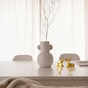 Golden Reindeer Statues <b>Set</b> Decorative Brass Look Sitting Deer Pair for Living Room Table Centerpiece or Gift Use - Product Image 6