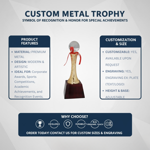 ถ้วยรางวัลอลูมิเนียมเป็นมิตรกับสิ่งแวดล้อมที่ทันสมัยพร้อมการแกะสลักที่กำหนดเองระดับพรีเมียมสำหรับกิจกรรมรางวัลกีฬาพิธีมอบ KN-671 - Product Image 5