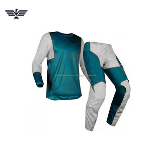Combinaison de course moto unisexe, ensemble chemise et pantalon à manches longues, respirant, séchage rapide, % polyester, personnalisable avec le nom de l'équipe, toutes saisons - Product Image 5