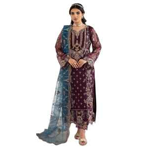 Robe traditionnelle indienne et pakistanaise de style vêtements Georgette Anarkali avec Designer Dupatta pour les femmes fête porter une belle robe - Product Image 1