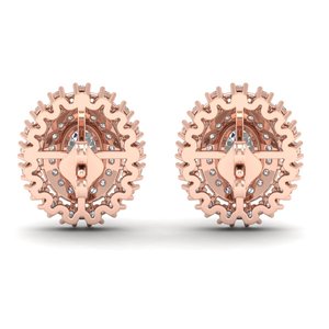 REYES - Aretes de Oro Rosa Sólido de 14K con Moissanita Ovalada de 2.54 Quilates, Cierre de Rosca, para Mujer, Joyería Fina para Regalo - Product Image 4