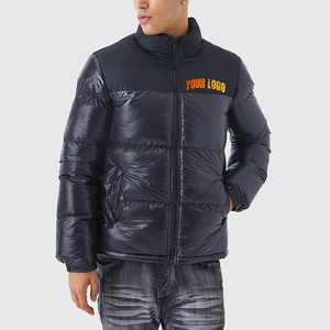 Veste matelassée en duvet de polyester avec logo personnalisé, veste décontractée pour homme, fermeture éclair, duvet de canard, prix bas, manteau pour homme pour l'hiver - Product Image 1