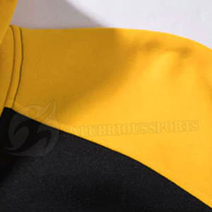 Ensemble de sport SALUBRIOUS SPORTS pour homme, grande taille, 2 pièces, jaune et noir, en molleton épais écologique, sweat-shirt et pantalon de survêtement - Product Image 6