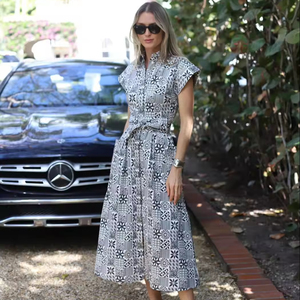 Été Imprimé Longueur Genou Personnaliser Imprimé Manches Courtes Fait Main Occasion Porter Long Maxi - Product Image 1