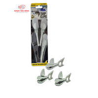Clips de bâche multifonctionnels réglables en plastique gris en forme de requin OEM/ODM pour le camping, la randonnée, l'escalade, les pique-niques, les barbecues et les tentes