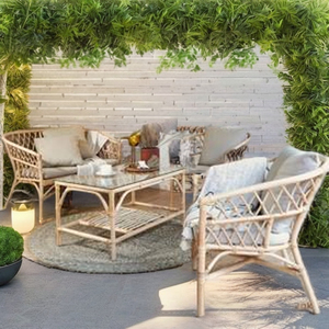 ชุดเฟอร์นิเจอร์หวายแบบโมดูลาร์ California Living Set โซฟาเก้าอี้พักผ่อน ดีไซน์หรูหรา ทนทาน นั่งสบาย เหมาะสำหรับอพาร์ทเมนต์ ห้องนั่งเล่น และกลางแจ้ง - Product Image 2