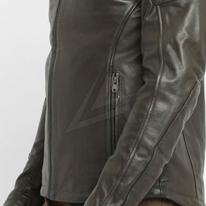Best Price Comfortable Breathable Men's Leather <b>Jacket</b> <b>Lightweight</b> Canvas Fabric for Outdoor Use Private Label - Product Image 5