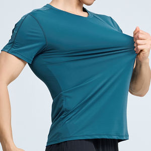 Blank <b>High</b> Elastic Sport Run Gym Nylon Shirt Plain <b>Tshirts</b> for Printing <b>Tshirt</b> for Men - Product Image 2