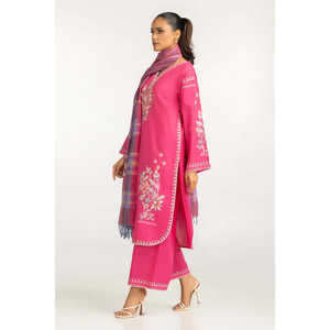 ชุดเซ็ตผ้าแคมบริคปักลายสไตล์โบฮีเมียนสีชมพูสดใสสำหรับผู้หญิง ไซส์ XXS/XS ชุด 2 ชิ้น ความยาวเหนือเข่า สำหรับฤดูใบไม้ผลิ/ฤดูร้อน - Product Image 2