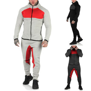 Conception personnalisée à capuche ensemble de rue en plein air hommes joggers costumes ensemble patchwork survêtement impression sweats hommes deux pièces ensemble - Product Image 4