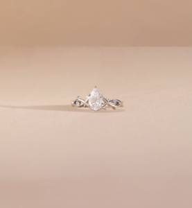 Custom 18K Gold and <b>Copper</b> Pear Cut Lab Grown Diamond Ring Fashionable Religious Engagement Jewelry - Product Image 6