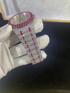 Montre mécanique en acier inoxydable pour femmes, luxe glacé, moissanite, mouvement MIYOTA, cadran en verre analogique, style hip-hop, rappeur, haut de gamme - Product Image 4