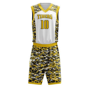 Vente en gros de vêtements de basket-ball originaux, ensemble de football, uniformes de maillot de basket-ball sublimés numériques réversibles personnalisés - Product Image 2