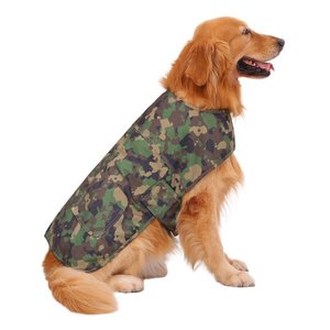 เสื้อกั๊กผ้าใบกันน้ำลายพรางสำหรับลูกสุนัขเสื้อโค้ทสำหรับสัตว์เลี้ยงน้ำหนักเบาโดดเด่นเสื้อผ้าสุนัขมีสายรัดปรับได้ - Product Image 1