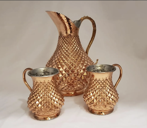 Pichet en cuivre pur personnalisé en gros OEM pot en cuivre pour la maison hôtel restaurant cuivre indien - Product Image 2