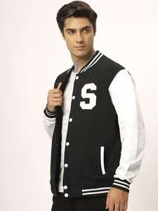 Nouveau design de veste universitaire pour hommes, patchs chenille à la mode, col côtelé brodé, bouton, veste universitaire Letterman - Product Image 3