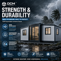 Maison conteneur extensible de luxe OCM 40 pieds, villa modulaire préfabriquée pour les États-Unis et l'Australie, conteneur pliable pour l'habitation