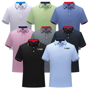 เสื้อโปโลระบายอากาศได้ดีสำหรับผู้ชายเสื้อโปโลสำหรับใส่เล่นกอล์ฟเสื้อเชิ๊ตผ้าฝ้ายโพลีเอสเตอร์ออกแบบโลโก้ได้ตามต้องการ - Product Image 1