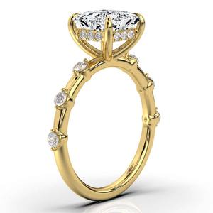 Anillo de compromiso de oro macizo de 14K y 18K, joyería fina, banda de boda personalizada para mujer, Diamante clásico para compromiso de aniversario nupcial - Product Image 5